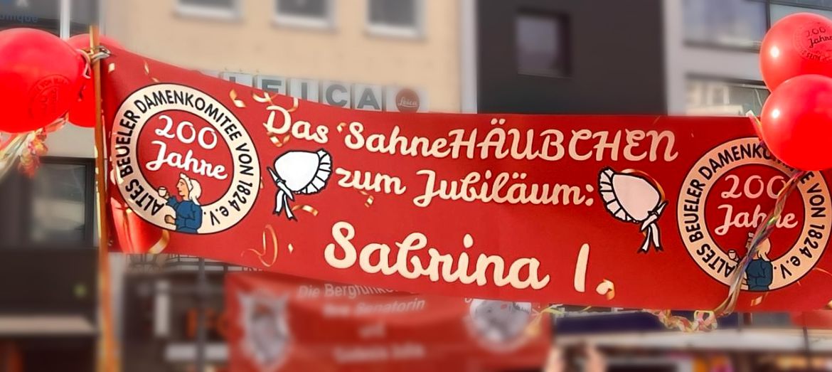 Banner Das Sahnehäubchen zum Jubiläum Sabrina I.