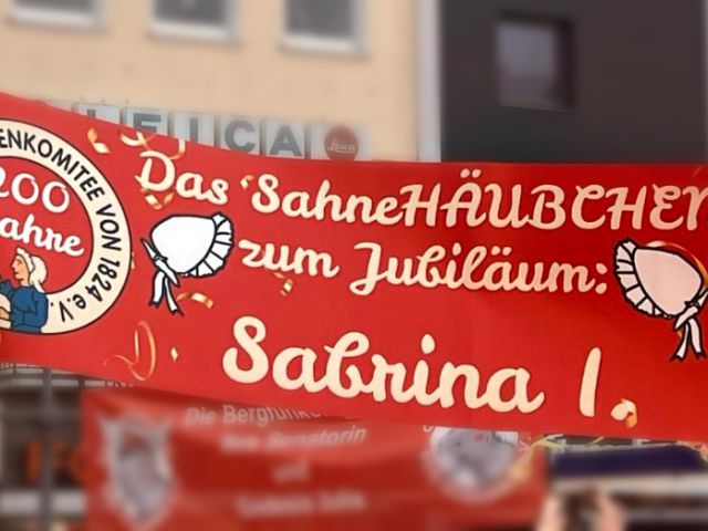 Banner Das Sahnehäubchen zum Jubiläum Sabrina I.