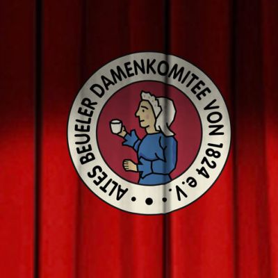 roter Vorhang mit dem ABDK Logo